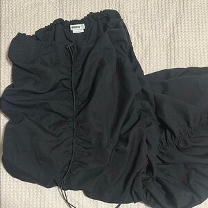 KOLLYY Gothic Black Ruched skirt